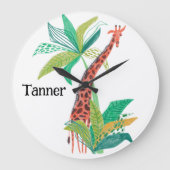 ジャングルテーマ子供部屋デコール ラージ壁時計 (正面)