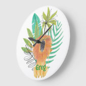 ジャングルテーマ子供部屋デコール ラージ壁時計 (傾斜)