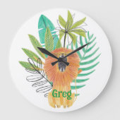 ジャングルテーマ子供部屋デコール ラージ壁時計 (正面)