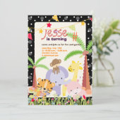 ジャングルテーマ/パーソナライズされたパーティー/写真 招待状 (スタンド正面)