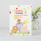 ジャングルテーマ/パーソナライズされたパーティー/写真 招待状 (スタンド正面)