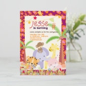 ジャングルテーマ/パーソナライズされたパーティー/写真 招待状 (スタンド正面)