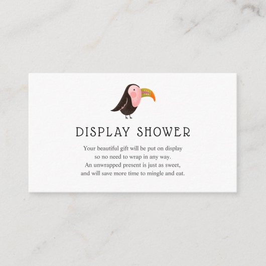 ジャングルディスプレイ赤ちゃんシャワー挿入カード エンクロージャーカード (正面)