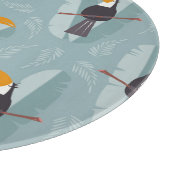 ジャングルトゥーカン、シームレスな青の背景。 カッティングボード (角)