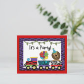 ジャングルトレインパーティの招待状 インビテーションポストカード (スタンド正面)