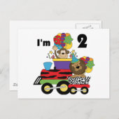 ジャングルトレイン誕生日Tシャツとギフト ポストカード (正面/裏面)