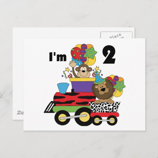 ジャングルトレイン誕生日Tシャツとギフト ポストカード (正面/裏面)