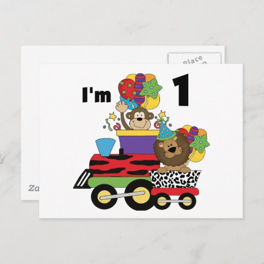 ジャングルトレイン誕生日Tシャツとギフト ポストカード (正面/裏面)