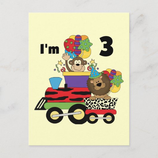 ジャングルトレイン誕生日Tシャツとギフト ポストカード (正面)