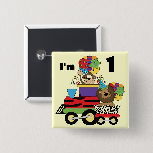 ジャングルトレイン誕生日Tシャツとギフト 缶バッジ (正面&裏面)