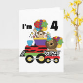 ジャングルトレイン4th誕生日Tシャツとギフト カード (黄色い花)