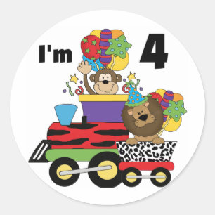 ジャングルトレイン4th誕生日Tシャツとギフト ラウンドシール