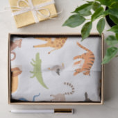 ジャングルトロピカルサファリ野生動物のパターン 薄葉紙 (ギフト)