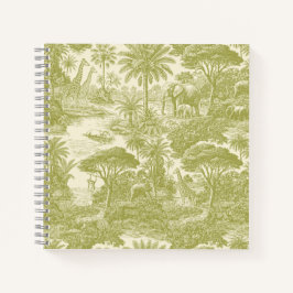 ジャングルトワール柄トロピカル風景植物画デザイン ノートブック