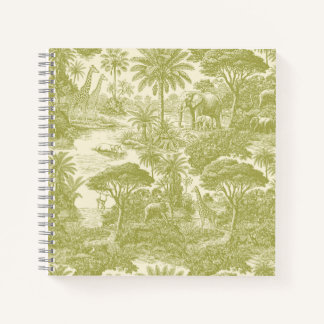 ジャングルトワール柄トロピカル風景植物画デザイン ノートブック