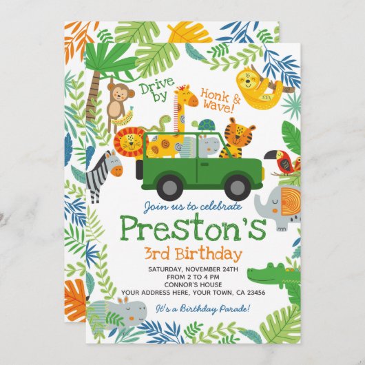 ジャングルドライブバイ 招待状 (正面/裏面)