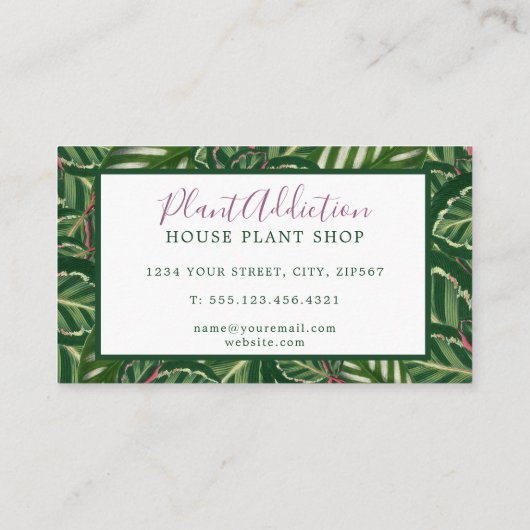 ジャングルハウスの植物店の名刺 名刺 (裏面)