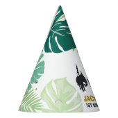 ジャングルバースデーパーティー紙ハットサファリアニマルズ パーティーハット (左)