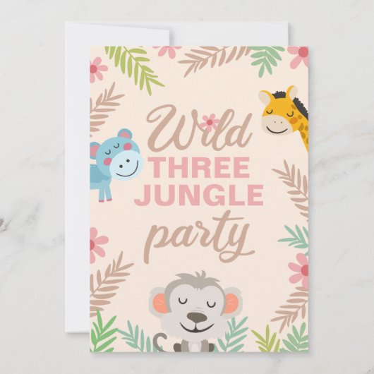ジャングルパよくはしゃぐステルサード誕生日 招待状 (裏面)