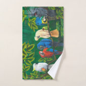 ジャングルパロッツトロピカルフォレストタオル バスタオルセット (ハンドタオル)