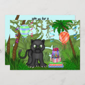ジャングルパンサー誕生日パーティーへの招待 招待状 (正面/裏面)