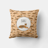 ジャングルパーソナライズされたトラの動物のパターン クッション (裏面)