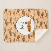 ジャングルパーソナライズされたトラの動物のパターン シェルパブランケット (正面(横))