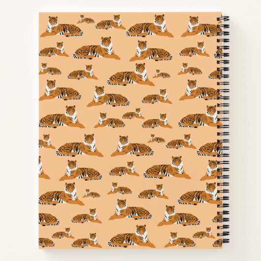 ジャングルパーソナライズされたトラの動物のパターン ノートブック (裏面)