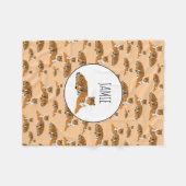 ジャングルパーソナライズされたトラの動物のパターン フリースブランケット (正面(横))