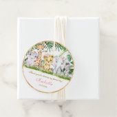 ジャングルパーソナライズされたバプテスマとファーストメッセージカード フェイバータグ (インサイチュ)