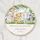 ジャングルパーソナライズされたバプテスマとファーストメッセージカード フェイバータグ (正面)