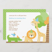 ジャングルパーティの招待状 招待状 (正面/裏面)