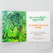 ジャングルパーティーの招待状 折りたたみ式グリーティングカード カード (内部)