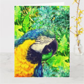 ジャングルパーティーの招待状 折りたたみ式グリーティングカード カード (黄色い花)