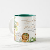 ジャングルパーティーベビーシャワパーソナライズされたーパーティーのお願い ツートーンマグカップ (正面左)