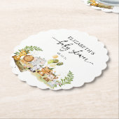 ジャングルパーティーベビーシャワーパーティー ペーパーコースター (アングル)