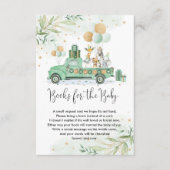 ジャングルパーティー動物緑の風船の本ベビー エンクロージャーカード (正面)