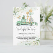 ジャングルパーティー動物緑の風船の本ベビー エンクロージャーカード (スタンド正面)