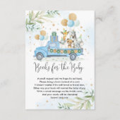 ジャングルパーティー動物青い風船の本ベビー エンクロージャーカード (正面)