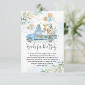 ジャングルパーティー動物青い風船の本ベビー エンクロージャーカード (スタンド正面)