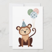 ジャングルパーティー動物，ありがとう&ハッピーバースデー サンキューカード (裏面)