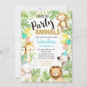 ジャングルパーティー招待状ジャングル誕生日 招待状 (正面)
