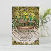 ジャングルパーティー金ゴールドグラムアニマルプリント招待状 招待状 (スタンド正面)