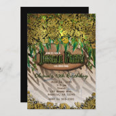 ジャングルパーティー金ゴールドグラムアニマルプリント招待状 招待状 (正面/裏面)
