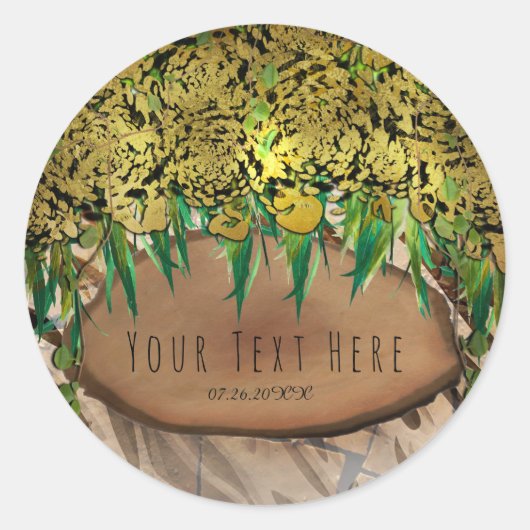 ジャングルパーティー金ゴールドグラムアニマルプリント誕生日の好意 ラウンドシール (正面)