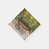 ジャングルパーティー金ゴールドグラムアニマルプリント誕生日 スタンダードカクテルナプキン (角)