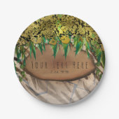 ジャングルパーティー金ゴールドグラムアニマルプリント誕生日 ペーパープレート (正面)