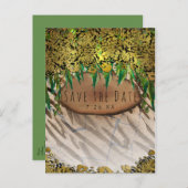 ジャングルパーティー ゴールドグリッター アニマルプリント Save the Date 案内ポストカード (正面/裏面)