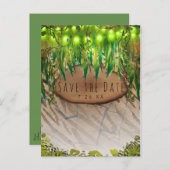 ジャングルパーティー 葉っぱと動物のプリントでお知らせ 案内ポストカード (正面/裏面)