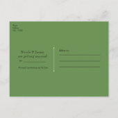 ジャングルパーティー 葉っぱと動物のプリントでお知らせ 案内ポストカード (裏面)